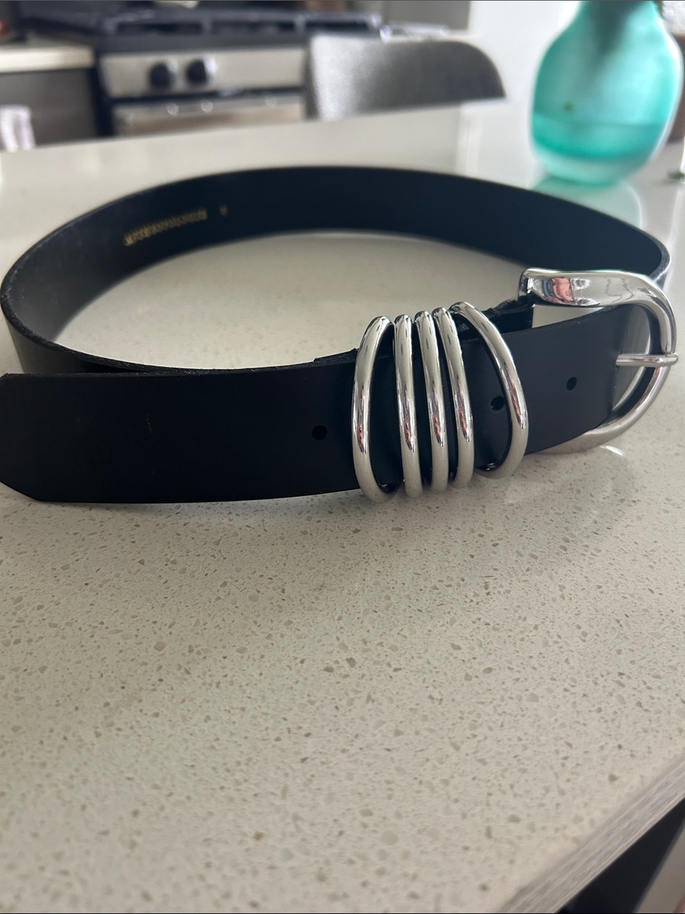 Anthropologie Black Leather Belt - Picture 3 of 5